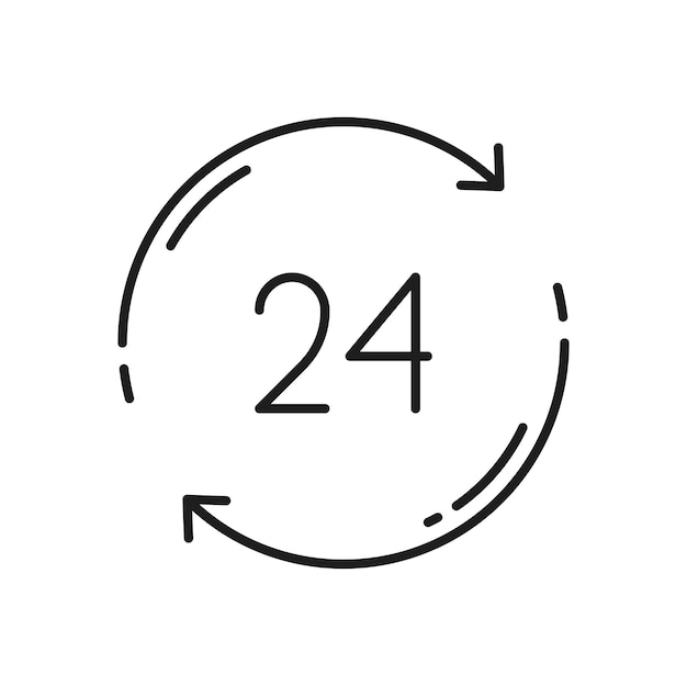 24 hours delivery service icon Outline timer