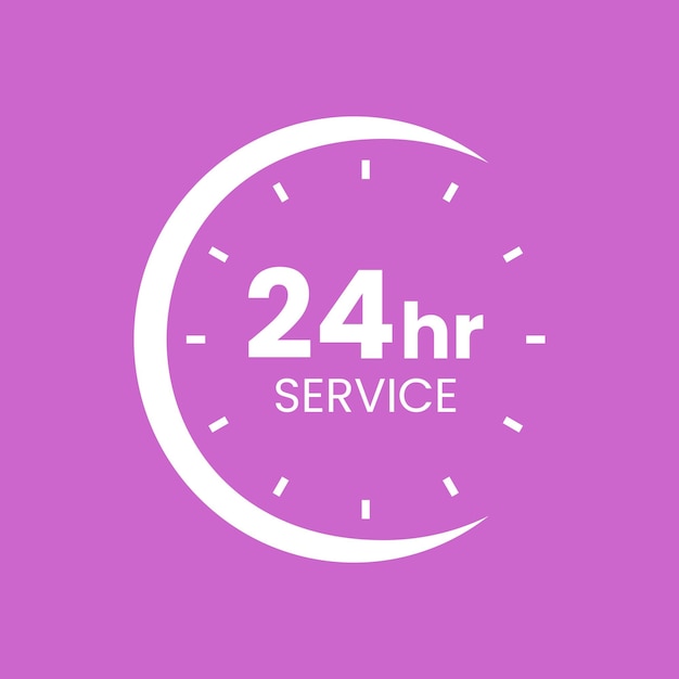 Vector 24 hours everyday open time service flat poster