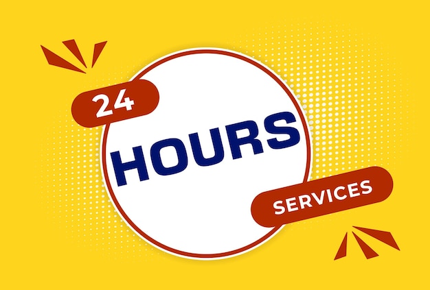 Vector 24 hours everyday service background design vector
