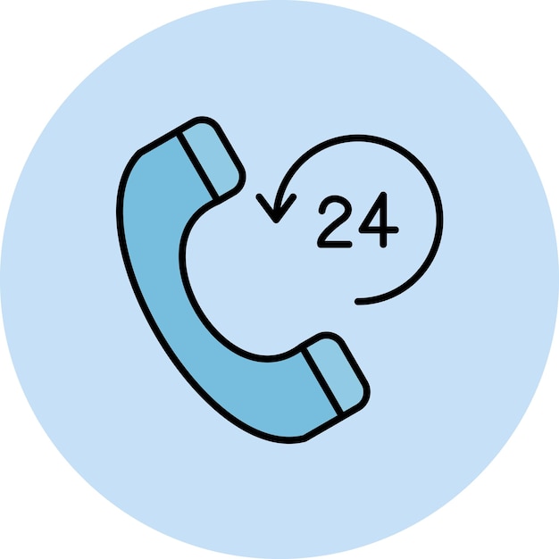 24 hours Flat Illustration