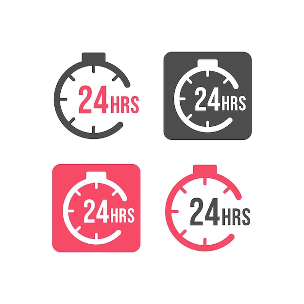 Vector 24 hours icon set