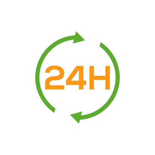 Vector 24 hours icon