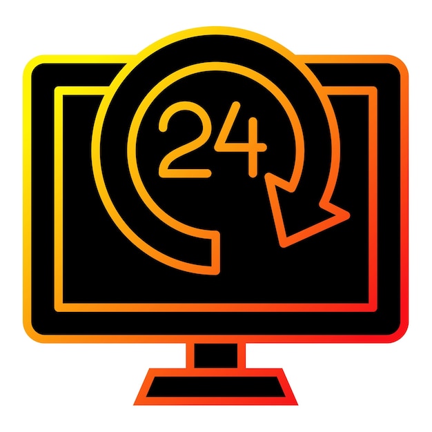 Vector 24 hours icon