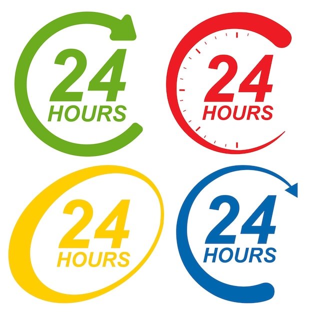 Vector 24 hours open work service and delivery business