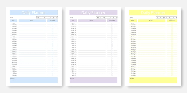 24 hours planner template