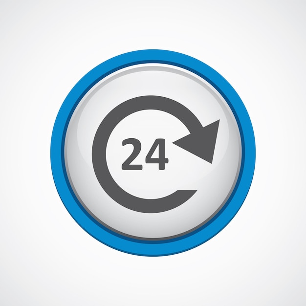 24 hours service glossy with blue stroke icon, circle, isolated