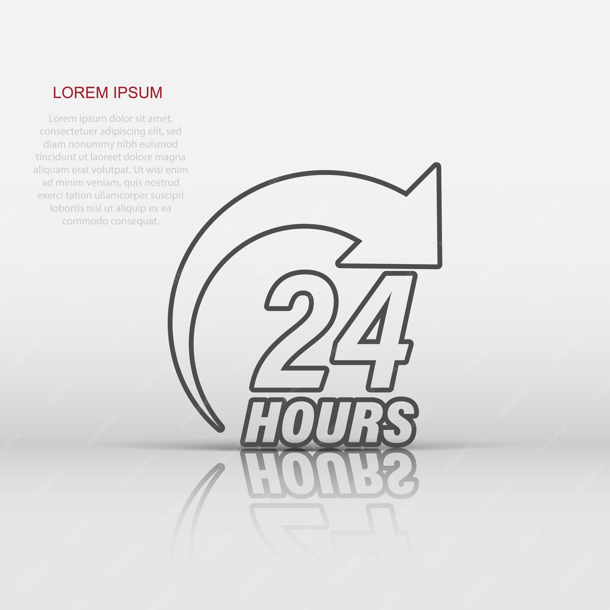 Premium Vector  Twenty four hour service vector icon