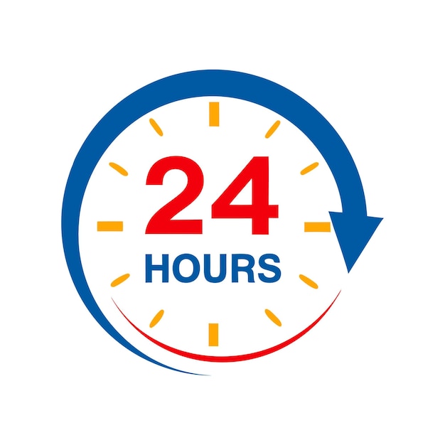 24 hours service vector icon design