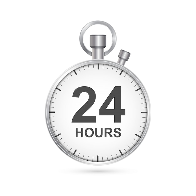 Premium Vector  24 hours timer, customer service.