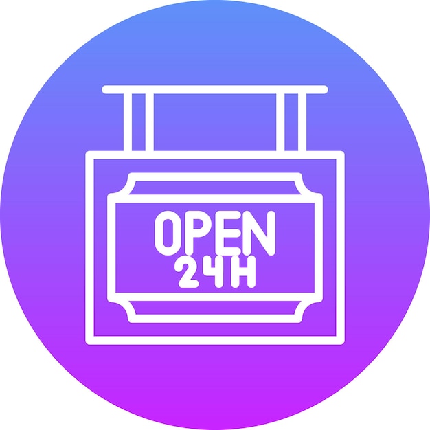 ベクトル 24 hrs open vector icon illustration of ecommerce iconset