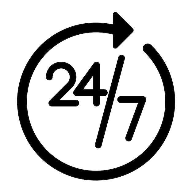 Vector 24 support glyph solid black illustration