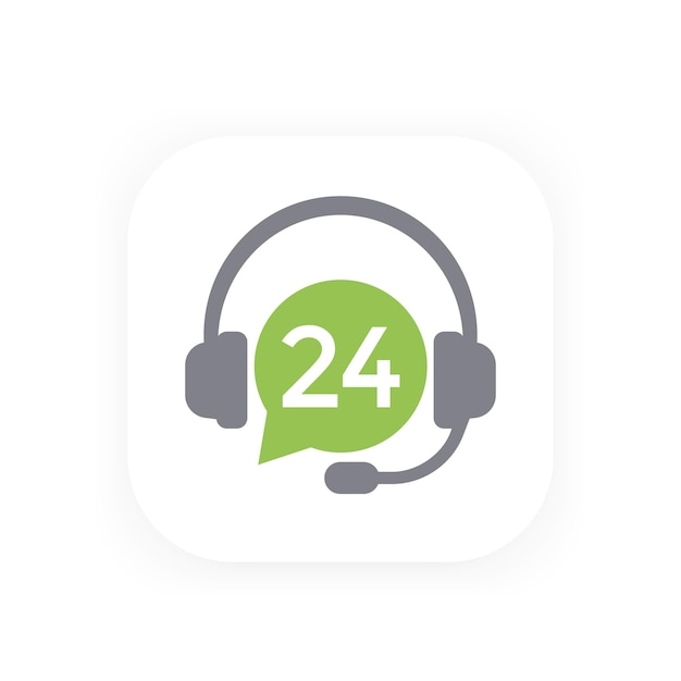 Vector 24 support service icon