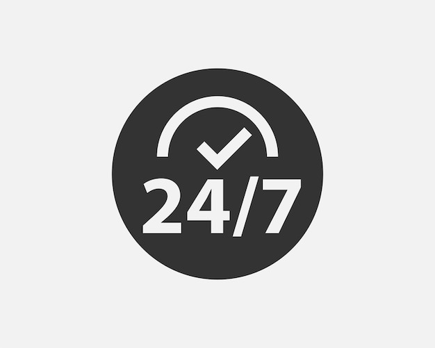 24 uur per dag service pictogram symbool vector