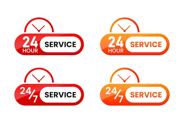 Vector 24 uur service banner element design collectie set