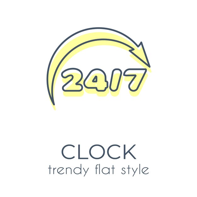 Vector 247_clock_face_icon_flat