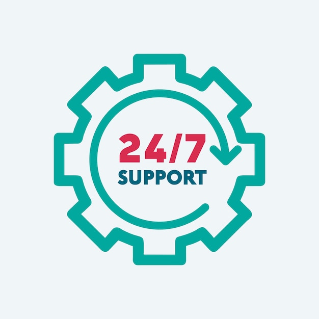247 時間サポートのコンセプト シンボル