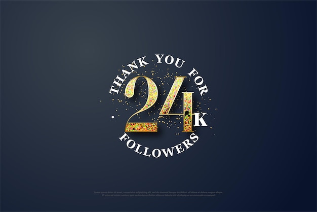 24k followers with glitter filled numbers.