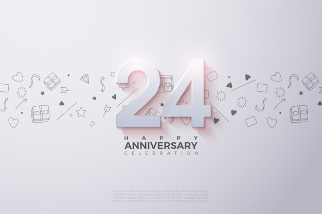 24th anniversary with 3d numbers