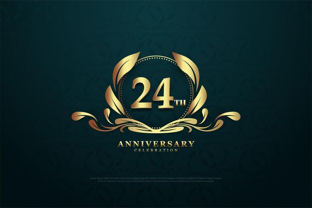 매력적인 기호에 숫자가 있는 24주년
