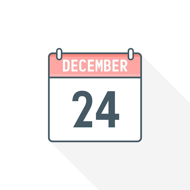 24th December calendar icon December 24 calendar Date Month icon vector illustrator