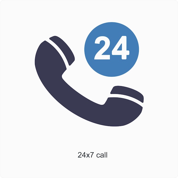 24x7 call and service icon concept