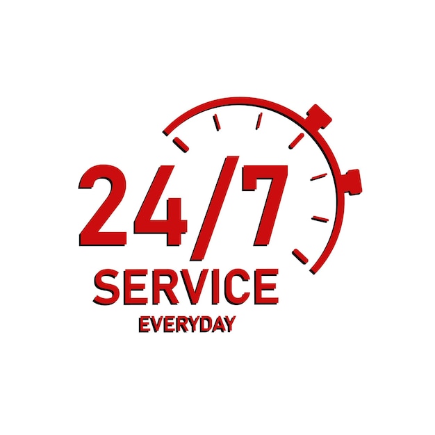 24x7 service logo design everyday vector file