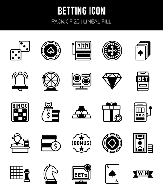 25 Betting Lineal Fill icons Pack vector illustration