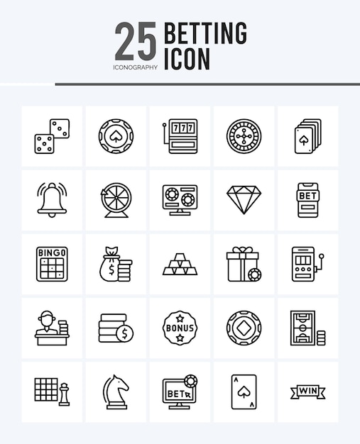 25 Betting Outline icons Pack vector illustration