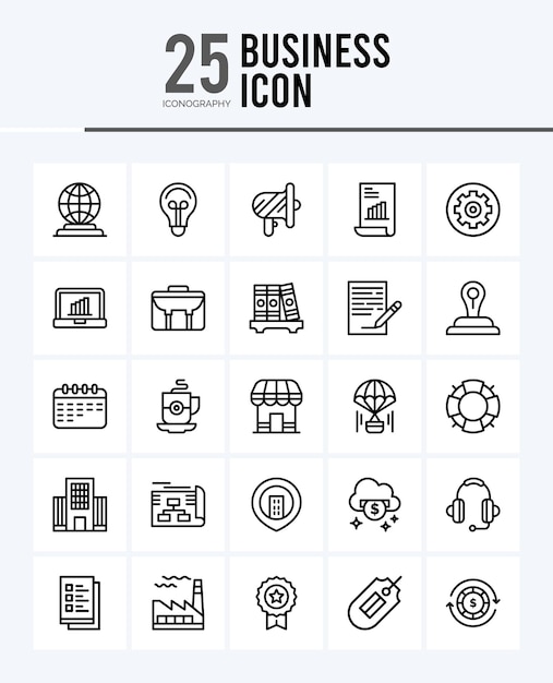 25 Business Lineal Fill iconen Pack vector illustratie