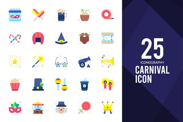 25 Carnival Flat icon pack vector illustration