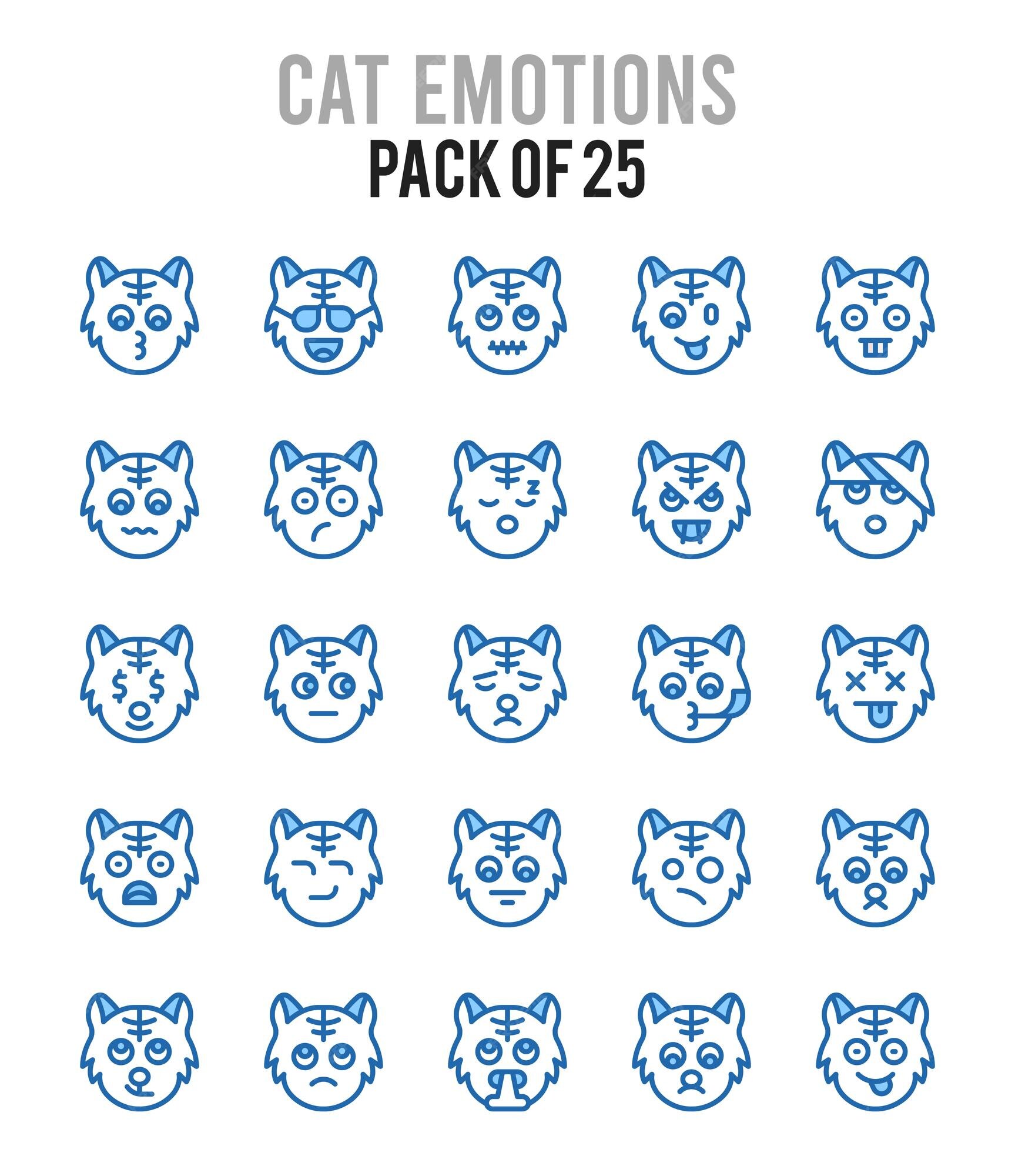 Premium Vector  25 cats two color icons pack vector illustration