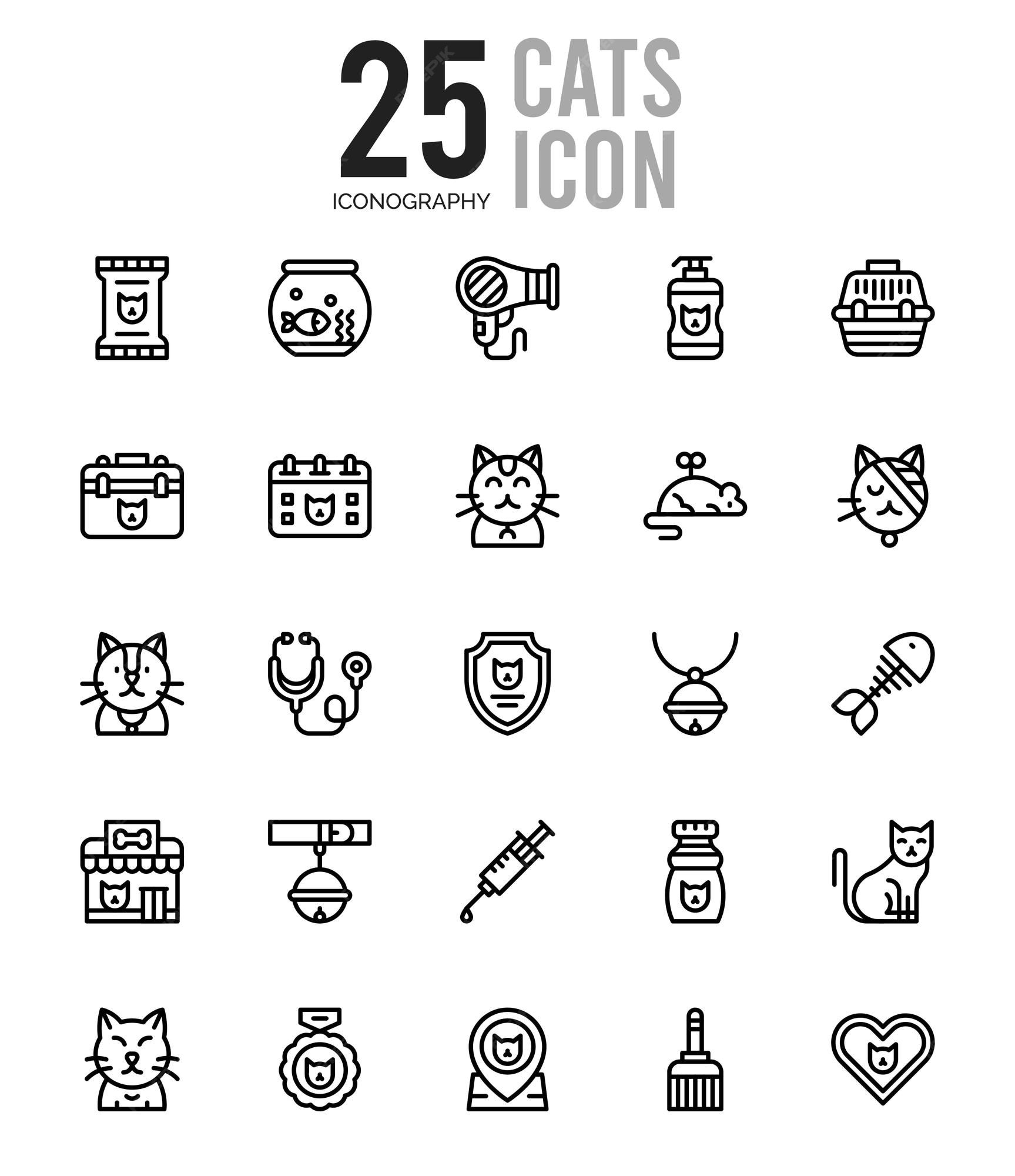 Cats Icon Pack, Lineal color