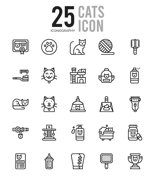 Cat Icon, Line Iconpack