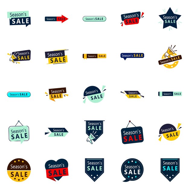 25 creatieve seizoensuitverkoop grafische elementen voor bestemmingspagina's