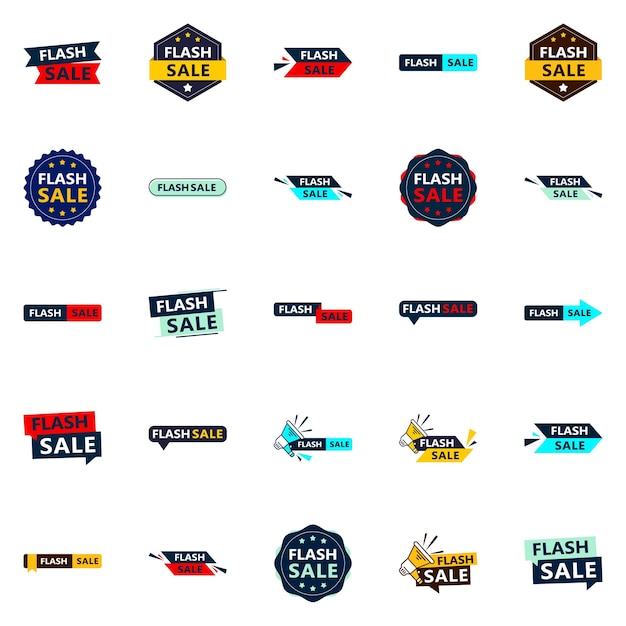 25 customizable vector designs in the flash sale pack perfect for sales and marketing