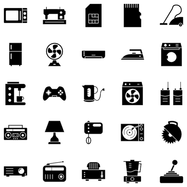 Vector 25 electronic devices icons
