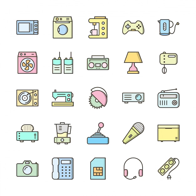 25 icon set из электронных устройств