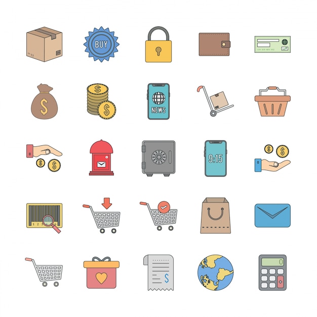 25 Icon Set van e-commerce