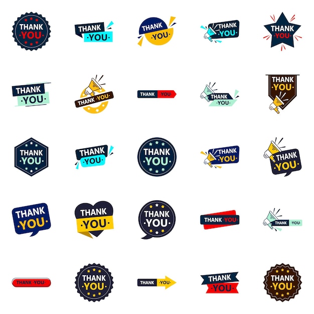 25 innovative vector icons for expressing thankfulness
