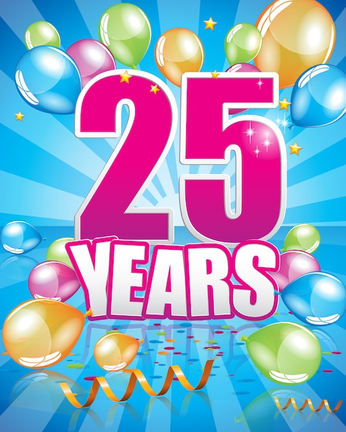 25 jaar verjaardagskaart | Premium Vector 25 Jaar Verjaardagskaart | Premium Vector