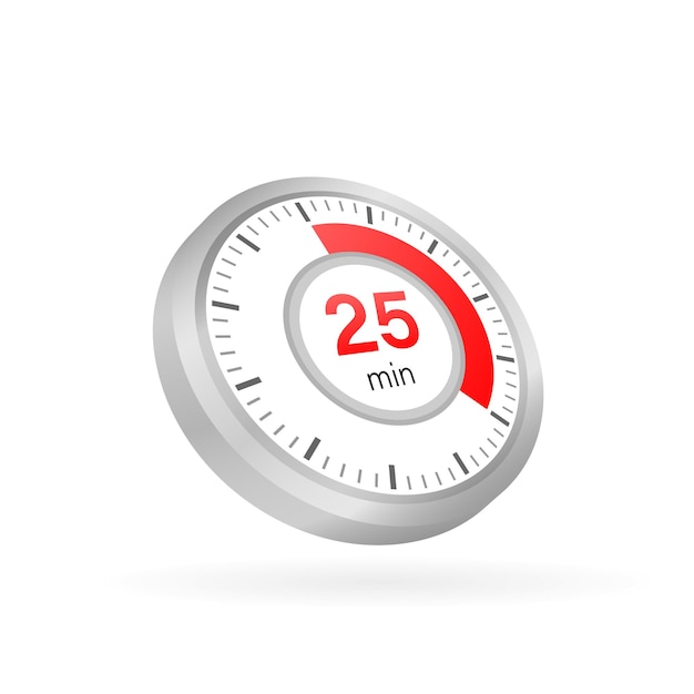 The 25 minutes, stopwatch vector icon