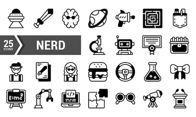 25 Nerd-iconen voor website- en appontwerp