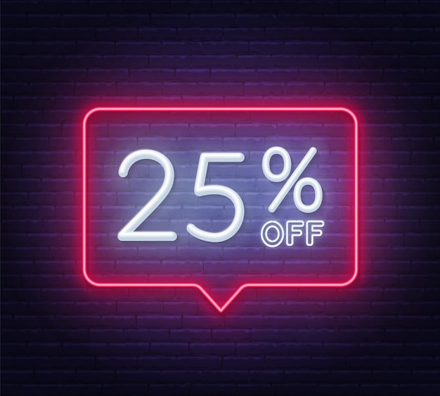 벽돌 벽에 네온 사인 25 % 할인