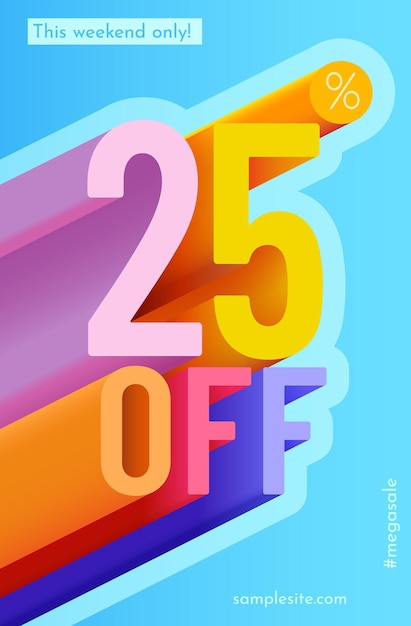 Vector 25 procent korting korting creatieve compositie mega sale