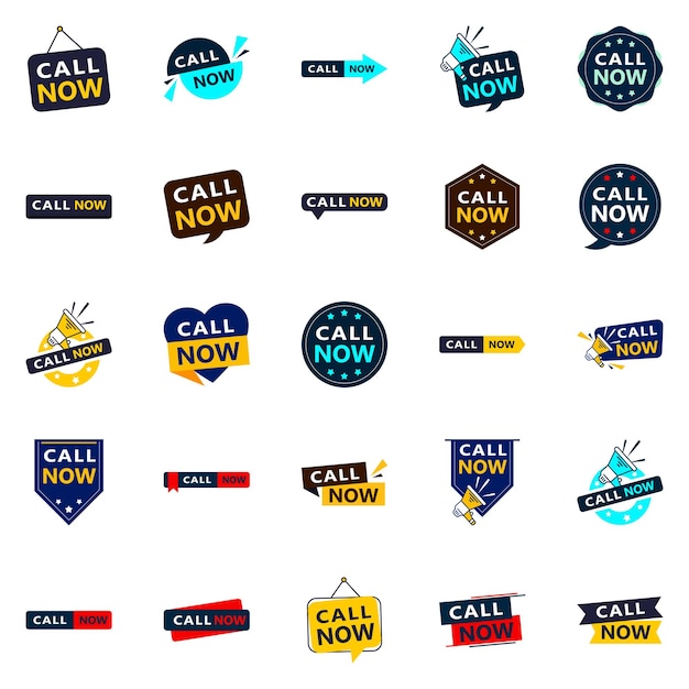 25 профессиональных типографских дизайнов для поощрения звонков Звоните сейчас