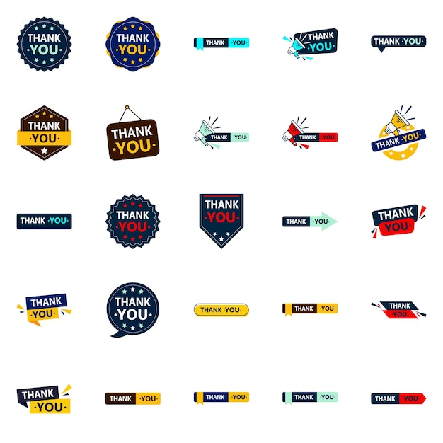 25 Professional Vector Elements to Convey Your Thanks