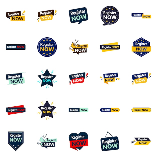 25 professionele typografische banners om registratie aan te moedigen