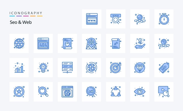 25 Seo Web Blue icon pack