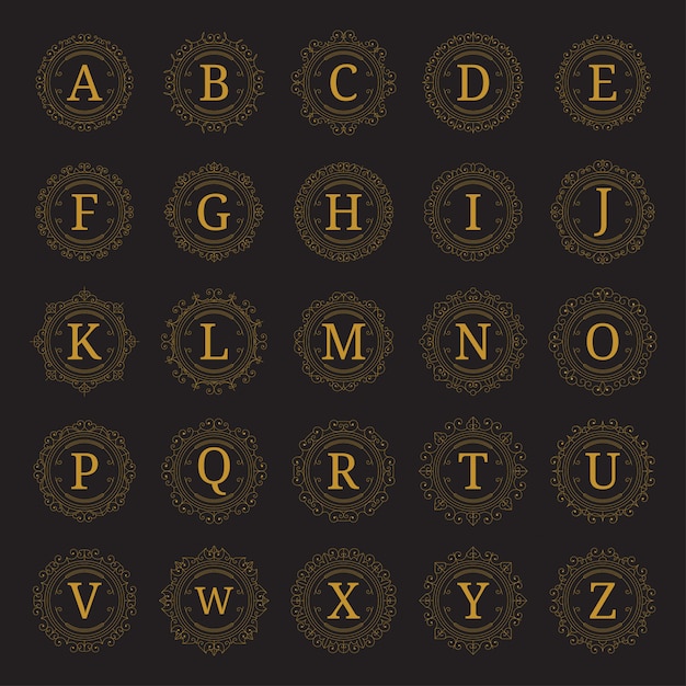 Vector 25 set monogram template