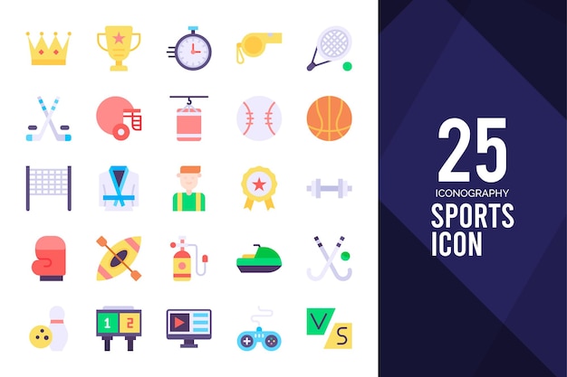 25 Sports Flat icon pack vector illustration